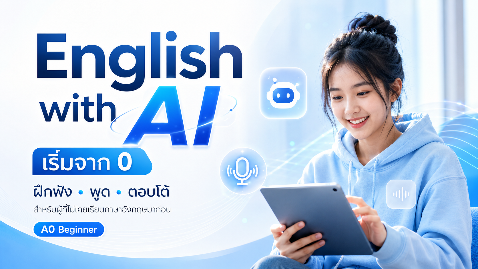 โปสเตอร์ ภาษาอังกฤษสนทนาสำหรับผู้เริ่มจาก 0